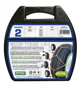 Catene da neve omologate - Cora Grip Tech 9mm - Gruppo 2 - 12'' - 145/80 R12, 155/70 R12