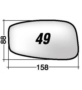 Specchio DX di ricambio retrovisore FIAT Stilo / Idea - LANCIA Musa